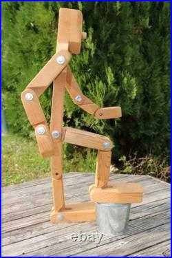 Rare Don Ellefson Chicago Artist Robot Poseable Man 28 Tall Hand Made