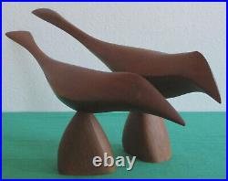 Rare Emil Milan Emilan Walnut Wood Carved Bird Sculpture American Modern