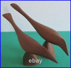 Rare Emil Milan Emilan Walnut Wood Carved Bird Sculpture American Modern