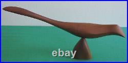 Rare Emil Milan Emilan Walnut Wood Carved Bird Sculpture American Modern