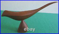 Rare Emil Milan Emilan Walnut Wood Carved Bird Sculpture American Modern