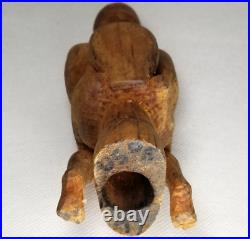 Rare Fine Sensitive Caganer Polychrome wood Carving Figural Seated Woman