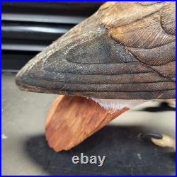 Rare Hand Carved Red Tail Hawk Statue By S. Cukowski Hyper Realistic Design
