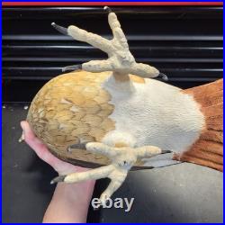 Rare Hand Carved Red Tail Hawk Statue By S. Cukowski Hyper Realistic Design