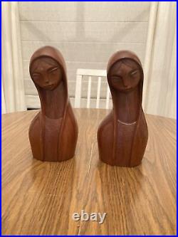 Rare Philippine Wood Carving Original Designs by J. P. Alcantara Lot Of (2)