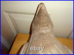 Rare Primitive Folk Art Sculpture Heavy Decor Handcarved Penguin Statue Bust