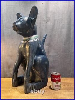 Rare September Woods Don Freedman Dog/Cat Hand Carved/Painted Folk Art Sculpture Rare September Woods Don Freedman Dog/Cat Hand Carved/Painted Folk Art Sculpture