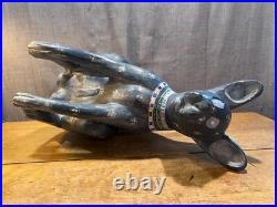 Rare September Woods Don Freedman Dog/Cat Hand Carved/Painted Folk Art Sculpture Rare September Woods Don Freedman Dog/Cat Hand Carved/Painted Folk Art Sculpture
