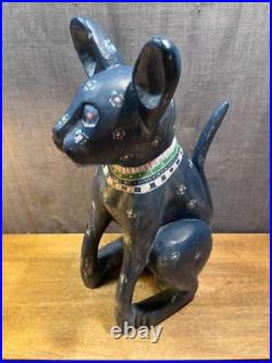 Rare September Woods Don Freedman Dog/Cat Hand Carved/Painted Folk Art Sculpture Rare September Woods Don Freedman Dog/Cat Hand Carved/Painted Folk Art Sculpture