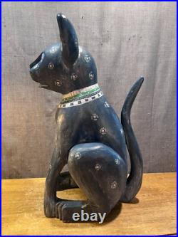 Rare September Woods Don Freedman Dog/Cat Hand Carved/Painted Folk Art Sculpture Rare September Woods Don Freedman Dog/Cat Hand Carved/Painted Folk Art Sculpture