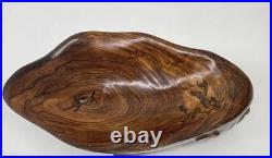 Rare Signed Tony Jimenez Large Wood Face Bowl Sculpture 15 Footed MCM Art
