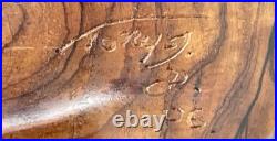 Rare Signed Tony Jimenez Large Wood Face Bowl Sculpture 15 Footed MCM Art