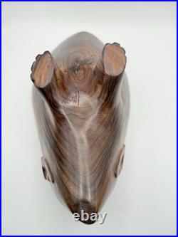 Rare Signed Tony Jimenez Large Wood Face Bowl Sculpture 15 Footed MCM Art
