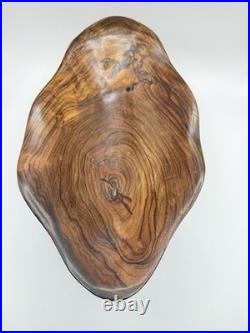 Rare Signed Tony Jimenez Large Wood Face Bowl Sculpture 15 Footed MCM Art