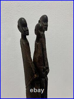 Rare Vintage African Tribal Sculpture Hand Carved Makonde Art