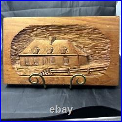 Rare Wall Hanging Wood Carving Sculpture Canadian Quebec Artist M. Jubinville