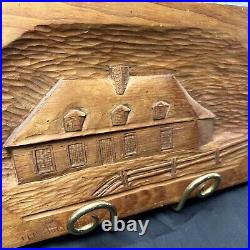 Rare Wall Hanging Wood Carving Sculpture Canadian Quebec Artist M. Jubinville