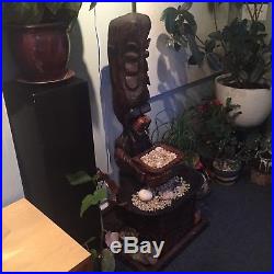 Rare Witco Tiki Fountain Mid Century Carved Wood Tribal Statue Sculpture