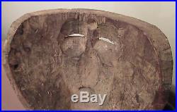 Rare antique hand carved wood indigenous Mexican dance ceremonial mask sculpture