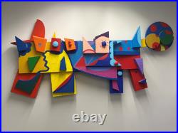 Ray Leight Abstract Geometric Wall Relief Sculpture Colorful Mixed Media Art