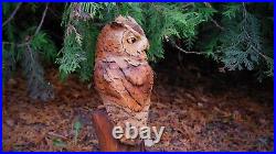 Red Screech Owl Gift Owls Wooden owl Wood Carving Wood Owl Wood sculpture owl