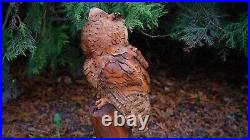 Red Screech Owl Gift Owls Wooden owl Wood Carving Wood Owl Wood sculpture owl