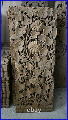Redefine your home with 14 x 35 Luxury fretwork, hand-carved teak wall panel