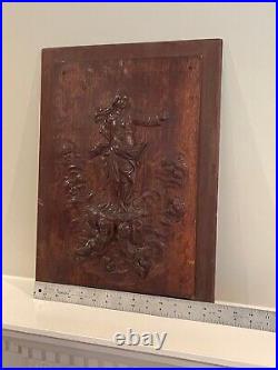 Relief Wood Carving Female figure with many Children / Cherub / Cupid figures