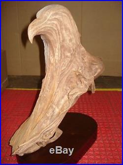 Rick Cain 1986 L. E. Winged Fortress American Bald Eagle Wood Carved Sculpture