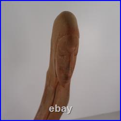 Roger Pringle 2000 Hand Carved Wooden Abstract Figurative Sculpture 16 Tall