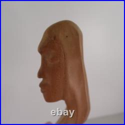 Roger Pringle 2000 Hand Carved Wooden Abstract Figurative Sculpture 16 Tall