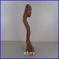 Roger Pringle 2000 Hand Carved Wooden Abstract Figurative Sculpture 16 Tall