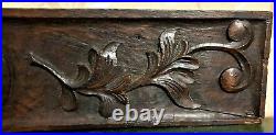 Rosette scroll leaves wood carving pediment Antique french architectural salvage