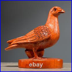 Rosewood Hand Carved Pigeon Peace Dove Statue Bird Sculpture Figurine Decor