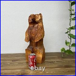 Rustic Wood Carving Standing Bear Sculpture 20 Home Decor