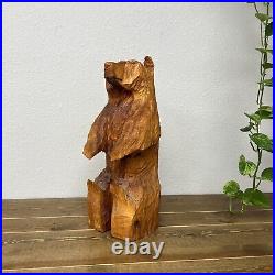 Rustic Wood Carving Standing Bear Sculpture 20 Home Decor