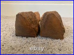 Rustic Wood Spirit Hand Carved Native American Face Cottonwood Bark Sculptures