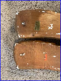 Rustic Wood Spirit Hand Carved Native American Face Cottonwood Bark Sculptures