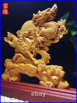 Ryoma Spirit Wood Carving Sculpture Feng Sui Interior Dragon Horse Dragon Ryoma Spirit Wood Carving Sculpture Feng Sui Interior Dragon Horse Dragon