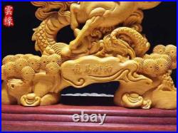 Ryoma Spirit Wood Carving Sculpture Feng Sui Interior Dragon Horse Dragon Ryoma Spirit Wood Carving Sculpture Feng Sui Interior Dragon Horse Dragon