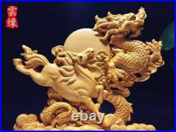 Ryoma Spirit Wood Carving Sculpture Feng Sui Interior Dragon Horse Dragon Ryoma Spirit Wood Carving Sculpture Feng Sui Interior Dragon Horse Dragon
