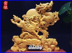 Ryoma Spirit Wood Carving Sculpture Feng Sui Interior Dragon Horse Dragon Ryoma Spirit Wood Carving Sculpture Feng Sui Interior Dragon Horse Dragon
