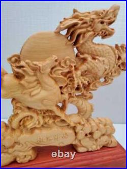 Ryoma Spirit Wood Carving Sculpture Feng Sui Interior Dragon Horse Dragon Ryoma Spirit Wood Carving Sculpture Feng Sui Interior Dragon Horse Dragon