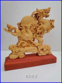 Ryoma Spirit Wood Carving Sculpture Feng Sui Interior Dragon Horse Dragon Ryoma Spirit Wood Carving Sculpture Feng Sui Interior Dragon Horse Dragon