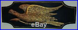 SALE- Antique Eagle Wood Carving- Bellamy- Americana- Black & Gold Sculpture