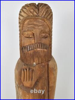 SCULPTURE VTG Original Signed Eric Tollardo Wood Carving Age 8 18x5 Art