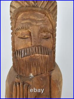 SCULPTURE VTG Original Signed Eric Tollardo Wood Carving Age 8 18x5 Art