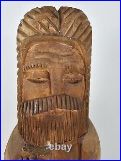 SCULPTURE VTG Original Signed Eric Tollardo Wood Carving Age 8 18x5 Art