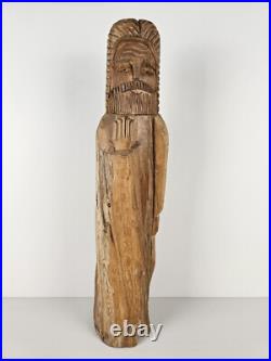 SCULPTURE VTG Original Signed Eric Tollardo Wood Carving Age 8 18x5 Art