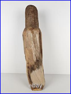 SCULPTURE VTG Original Signed Eric Tollardo Wood Carving Age 8 18x5 Art